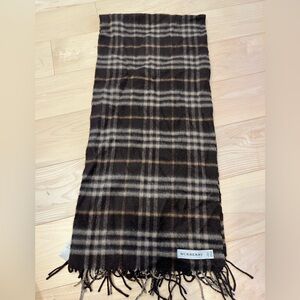 Burberry Dark Cashmere Checkered Scarf